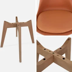 Pair of Scandi-style dining chairs with wooden legs