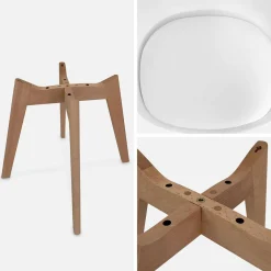 Pair of Scandi-style dining chairs with wooden legs