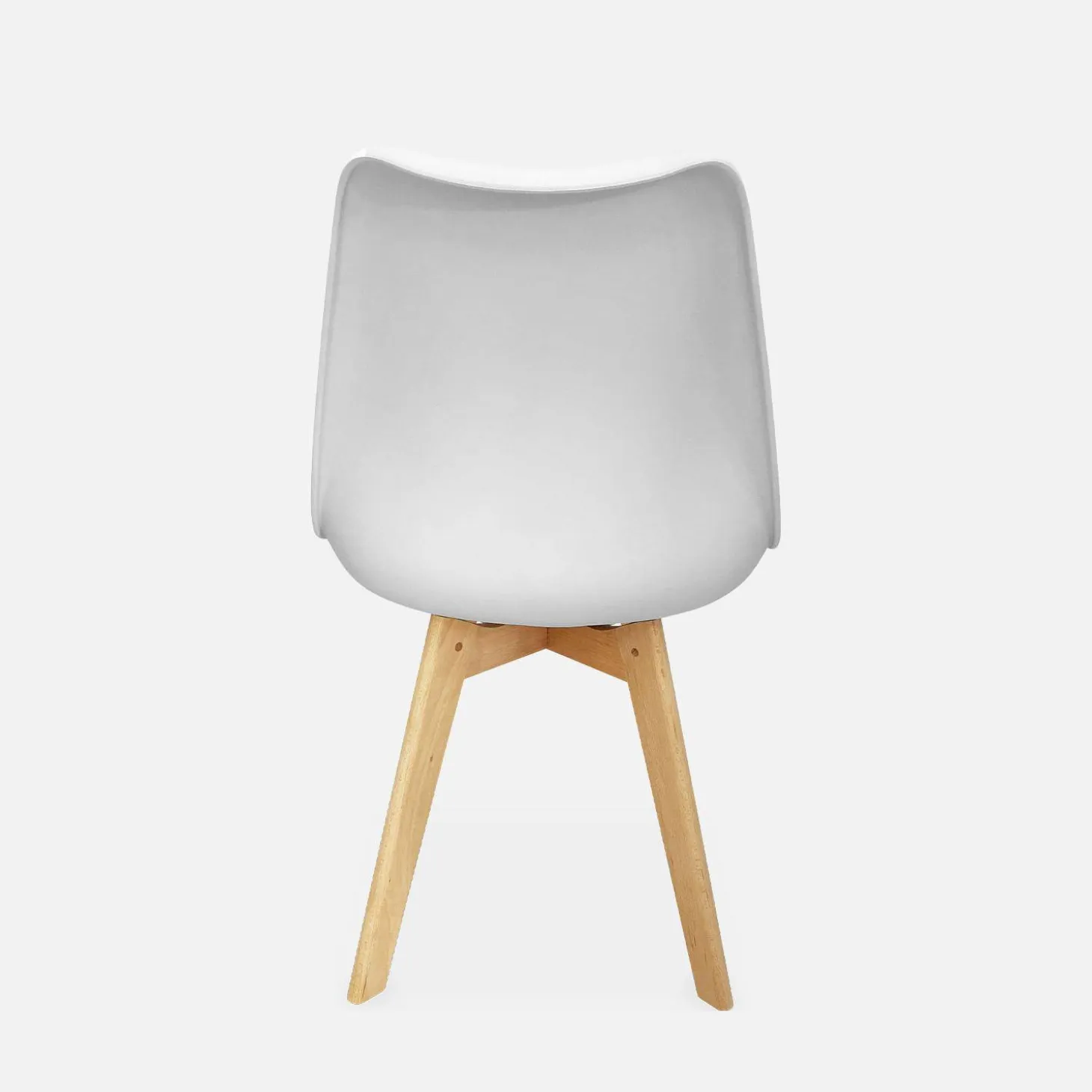 Pair of Scandi-style dining chairs with wooden legs