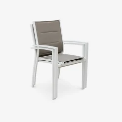 Pair of stackable aluminium garden armchairs