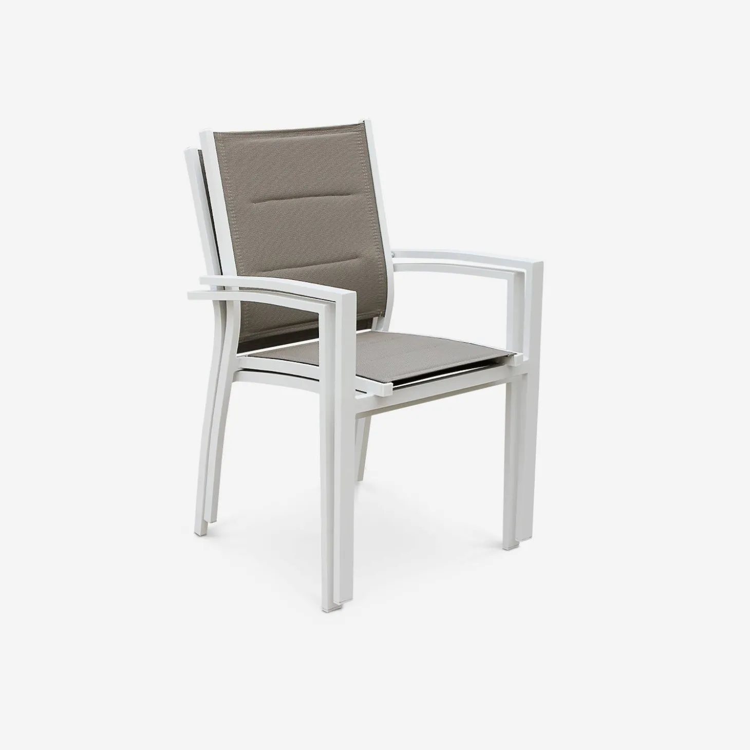 Pair of stackable aluminium garden armchairs