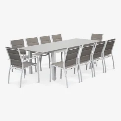 Pair of stackable aluminium garden armchairs