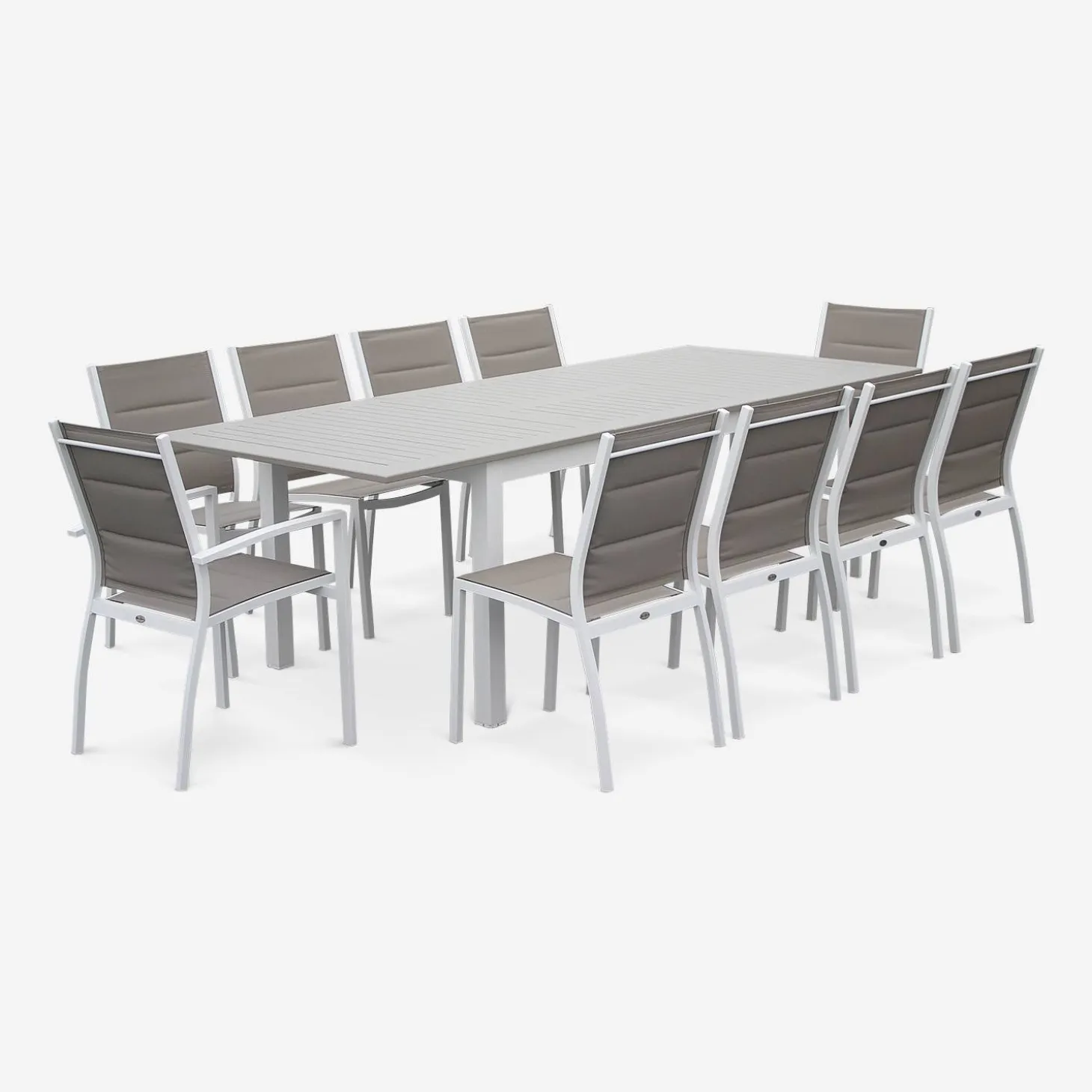 Pair of stackable aluminium garden armchairs