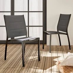 Pair of stackable aluminium garden chairs