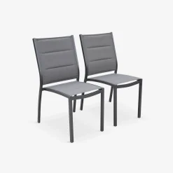 Pair of stackable aluminium garden chairs