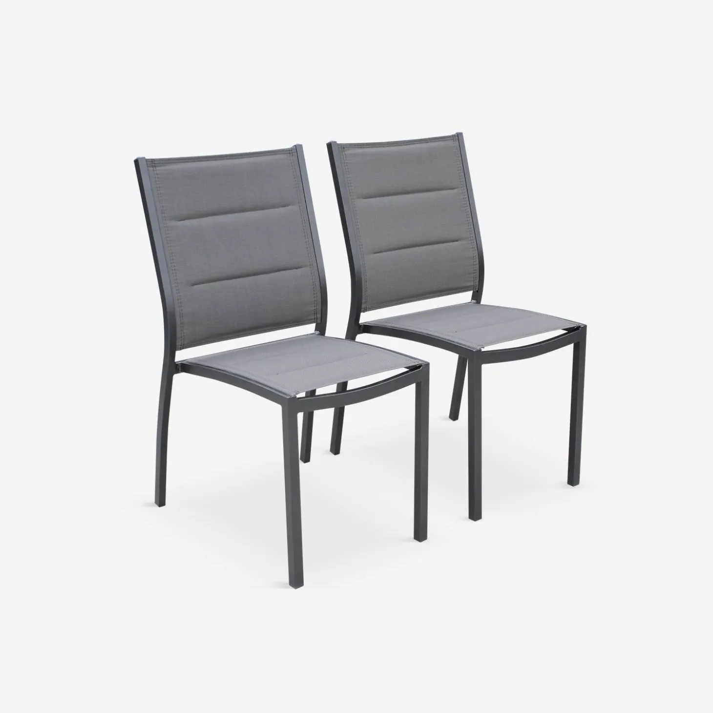 Pair of stackable aluminium garden chairs