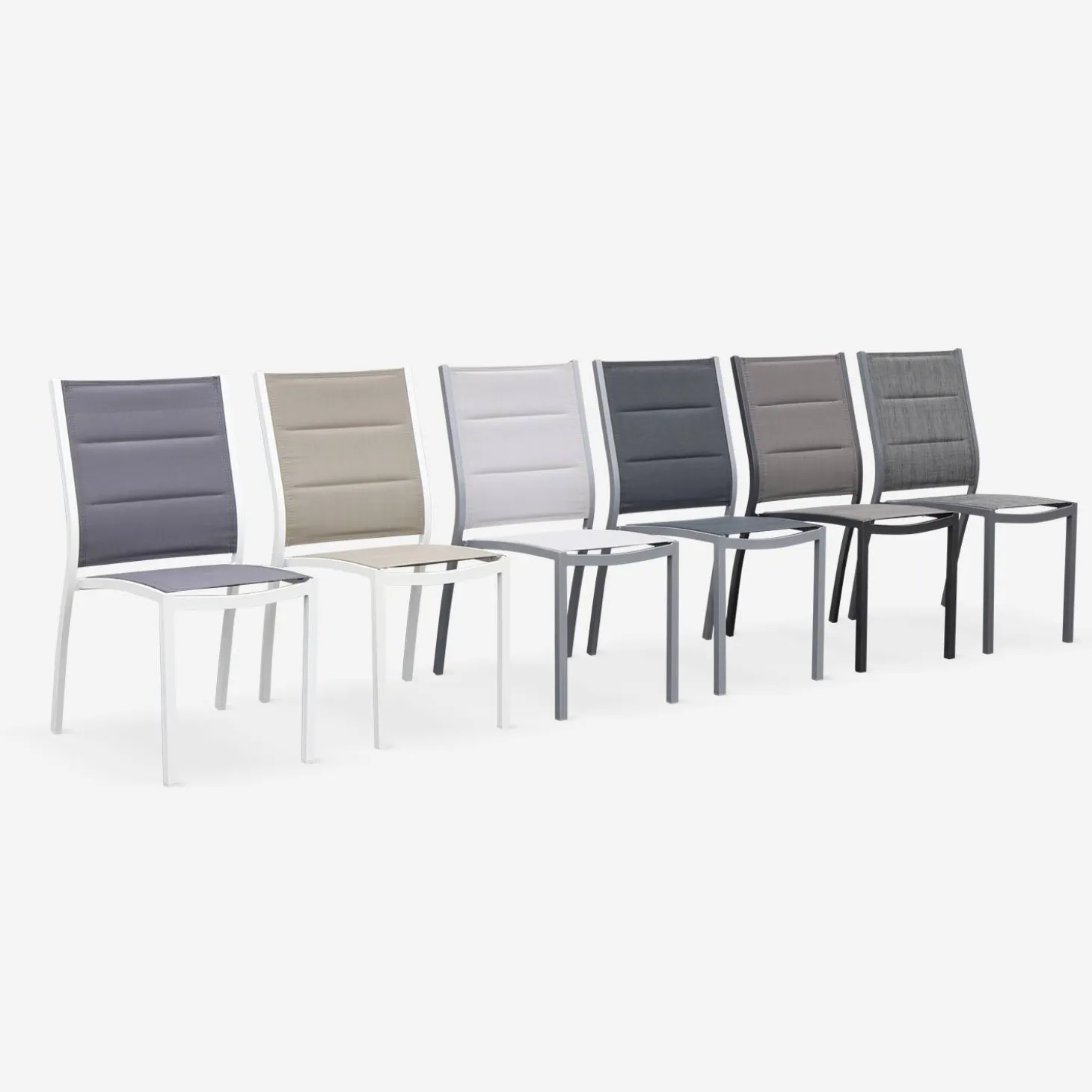 Pair of stackable aluminium garden chairs