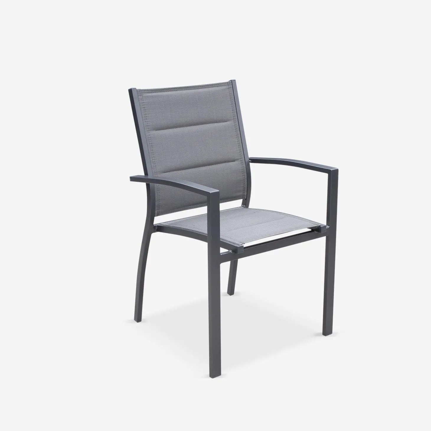 Pair of stackable aluminium garden armchairs