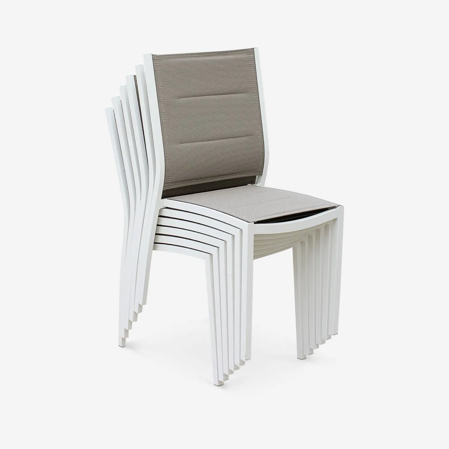 Pair of stackable aluminium garden chairs