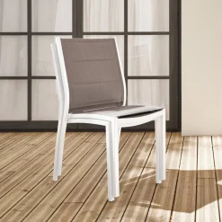 Pair of stackable aluminium garden chairs