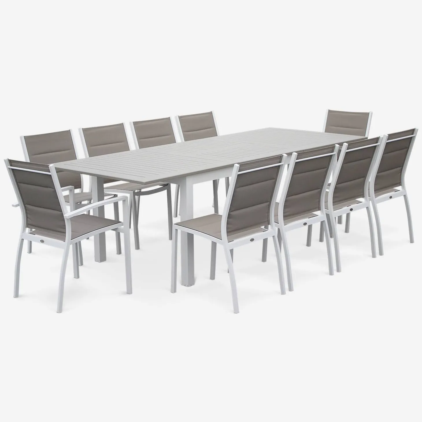 Pair of stackable aluminium garden chairs