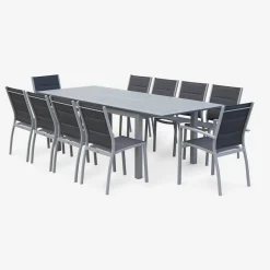 Pair of stackable aluminium garden armchairs