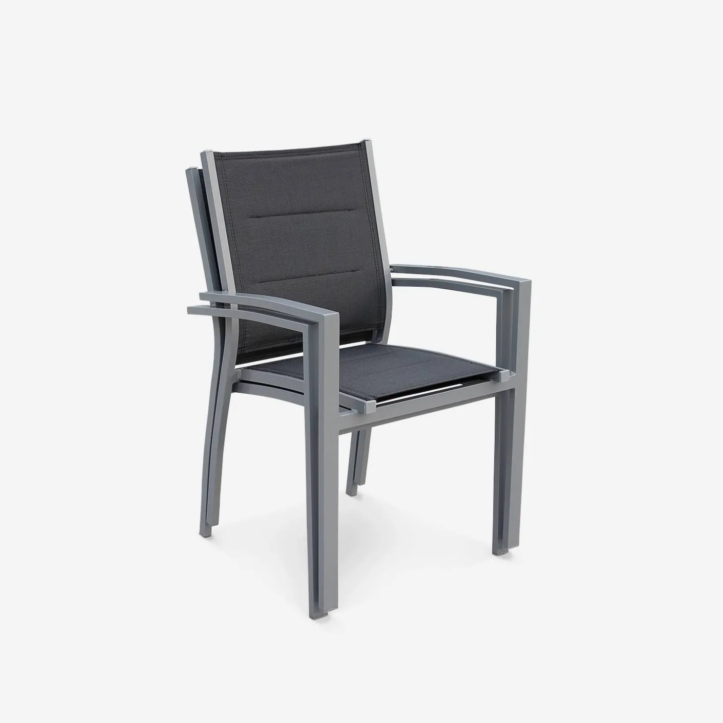 Pair of stackable aluminium garden armchairs
