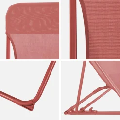 Pair of steel sun loungers