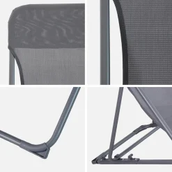 Pair of steel sun loungers