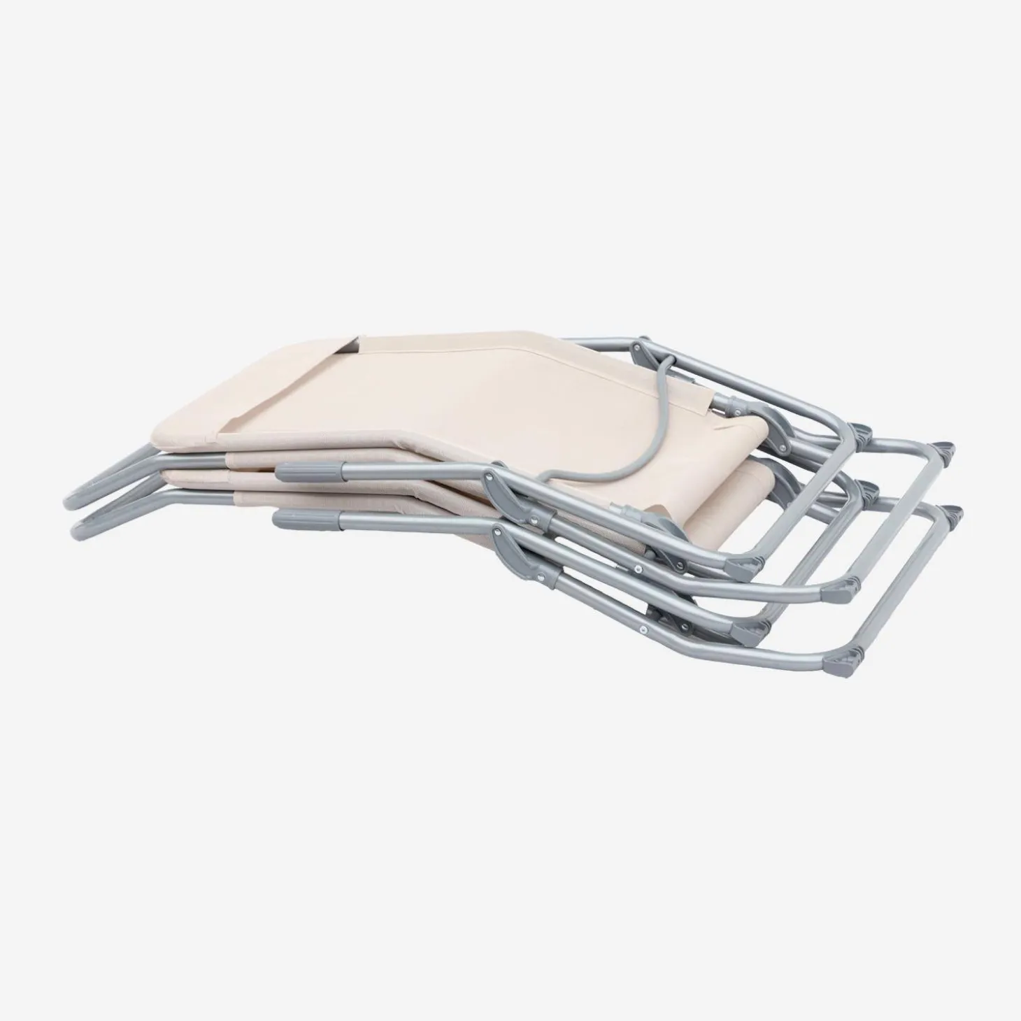 Pair of textilene sun loungers with 2 reclining positions