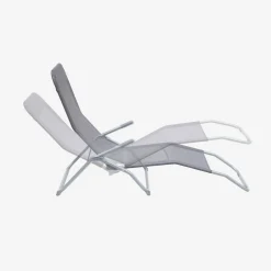 Pair of textilene sun loungers with 2 reclining positions
