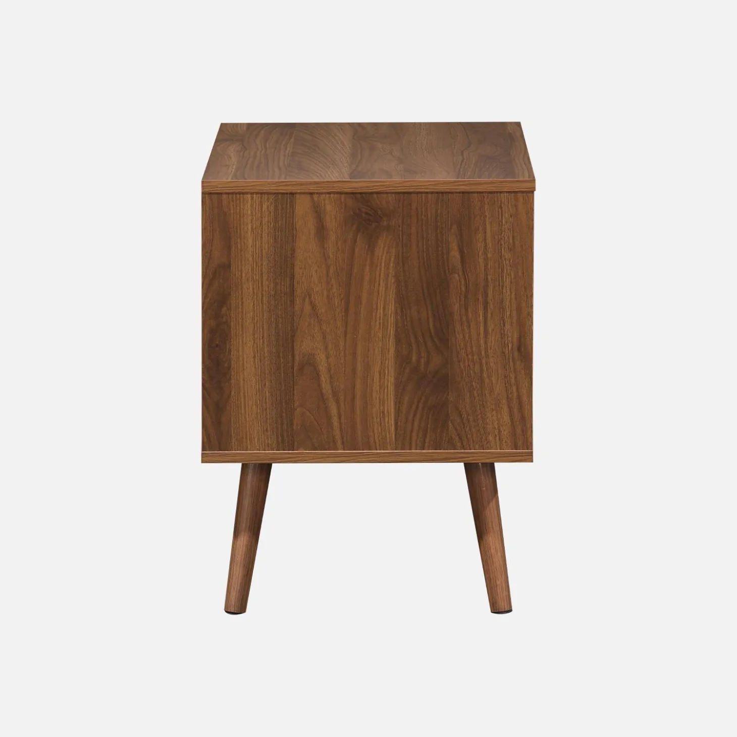 Pair of walnut bedside tables with wood effect