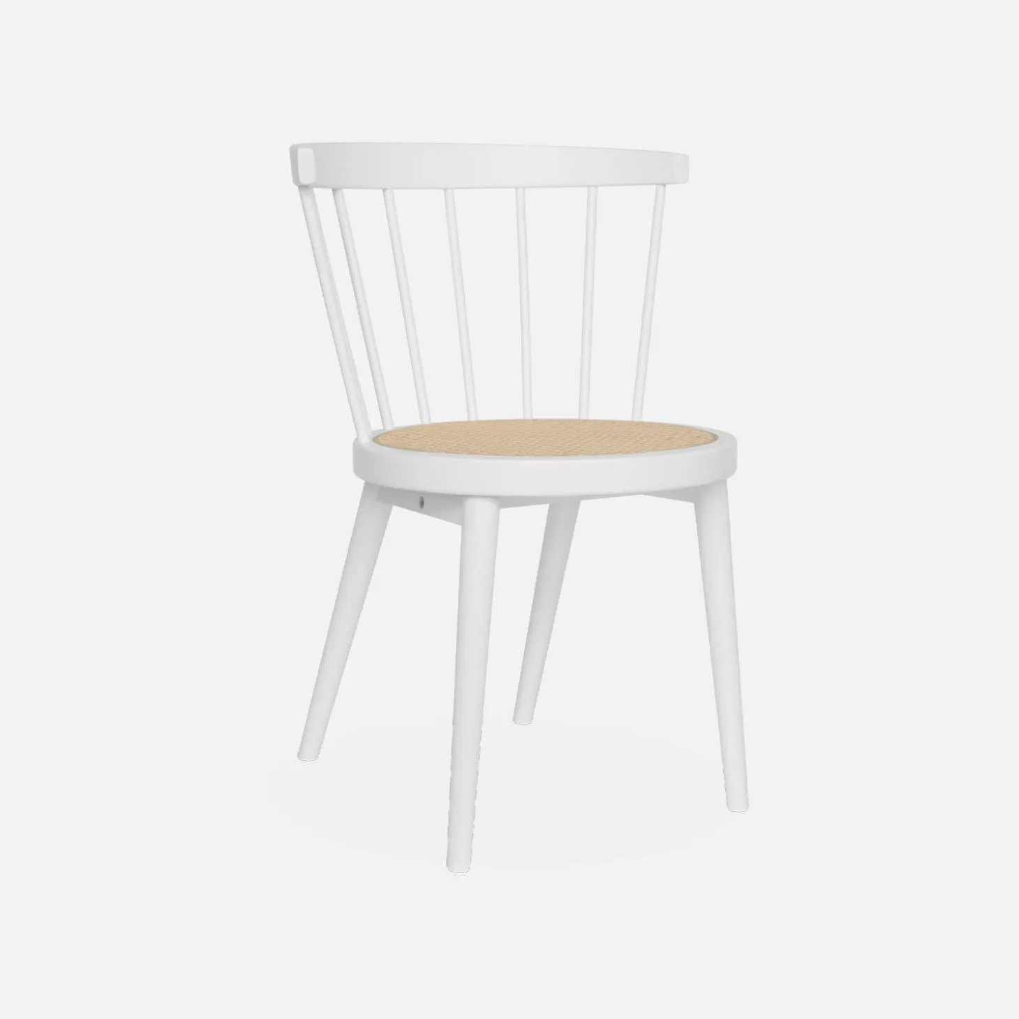 Pair of wood and cane dining chairs