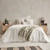 Pair of wood and rounded cane rattan bedside tables