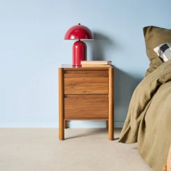Pair of wood decor bedside table 2 drawers