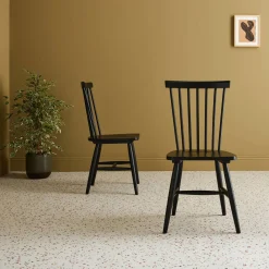 Pair of wooden dining chairs