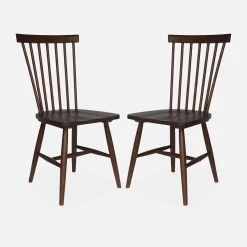 Pair of wooden dining chairs