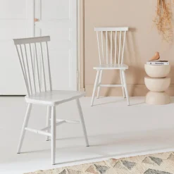 Pair of wooden dining chairs
