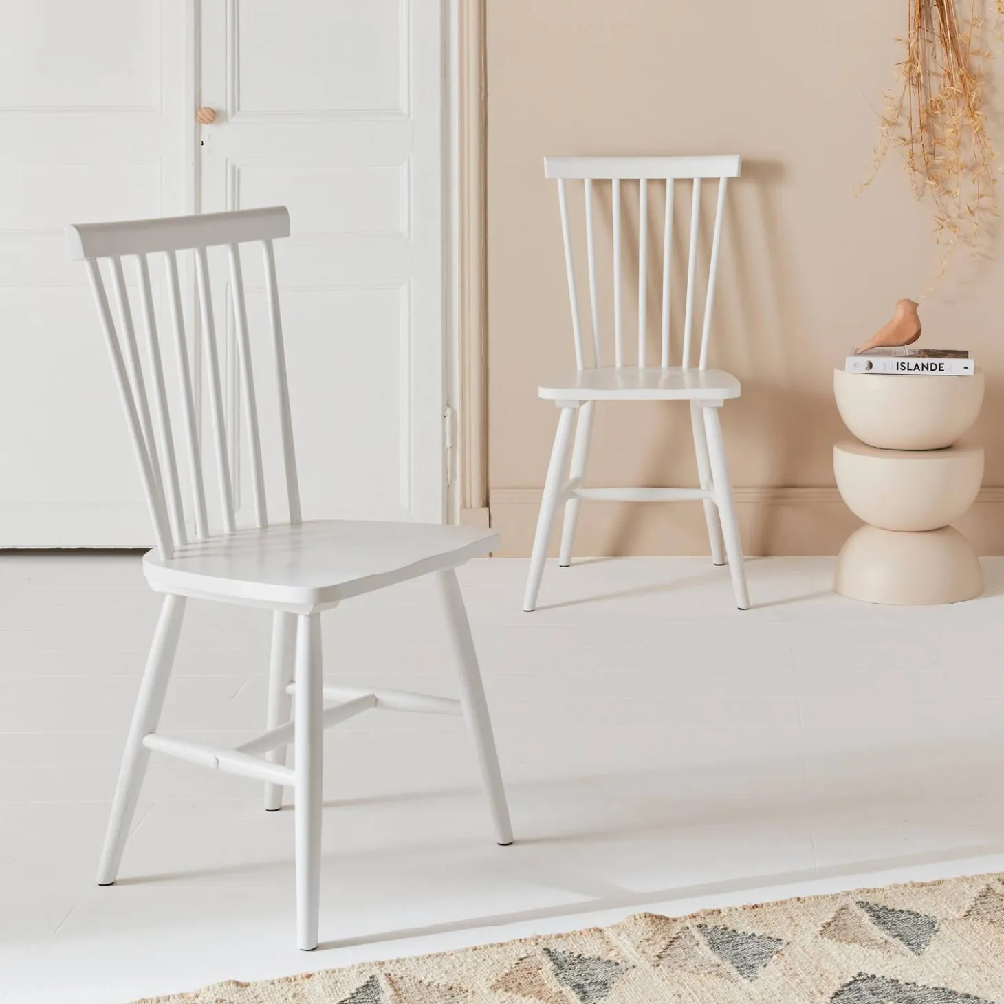 Pair of wooden dining chairs