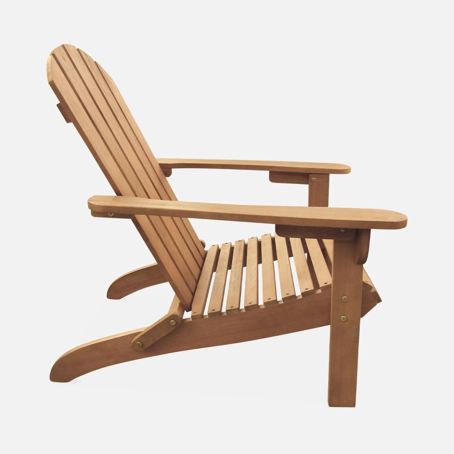 Pair of wooden garden deck chairs