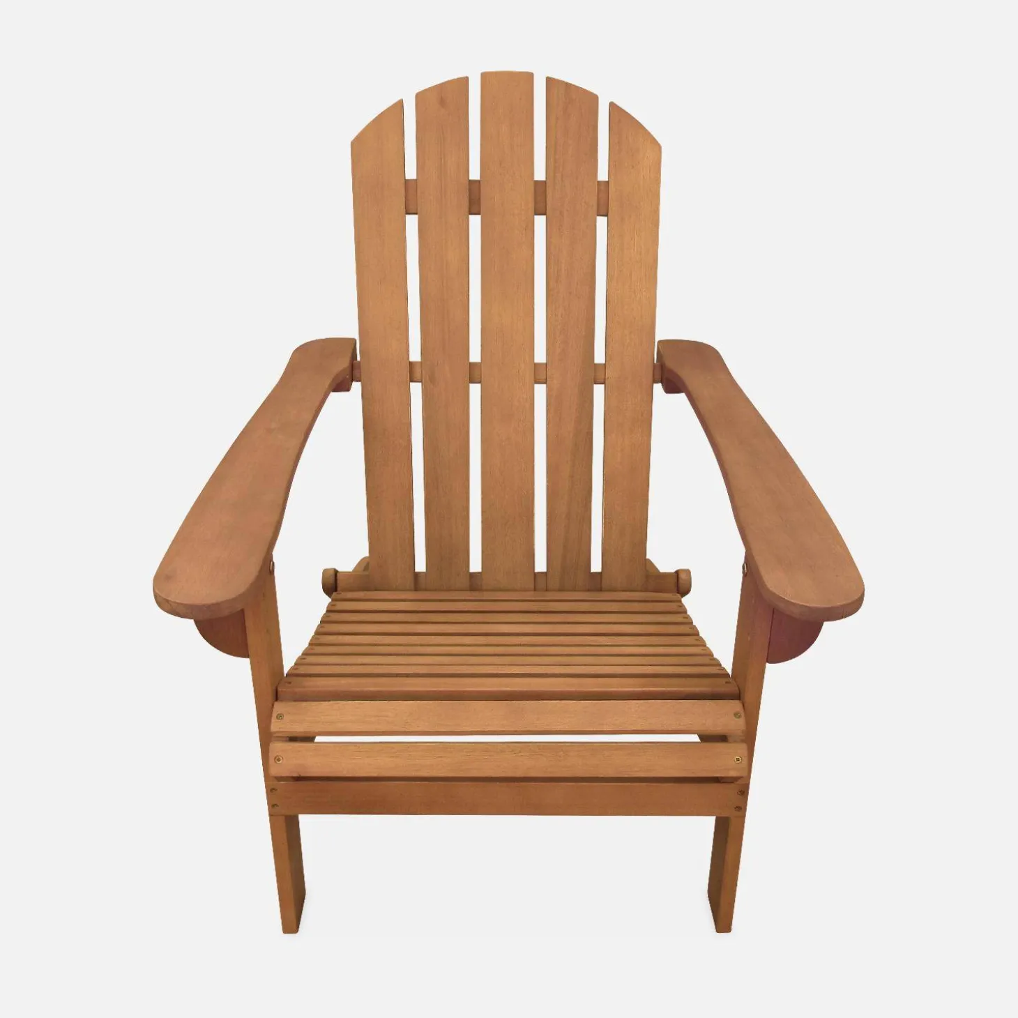 Pair of wooden garden deck chairs