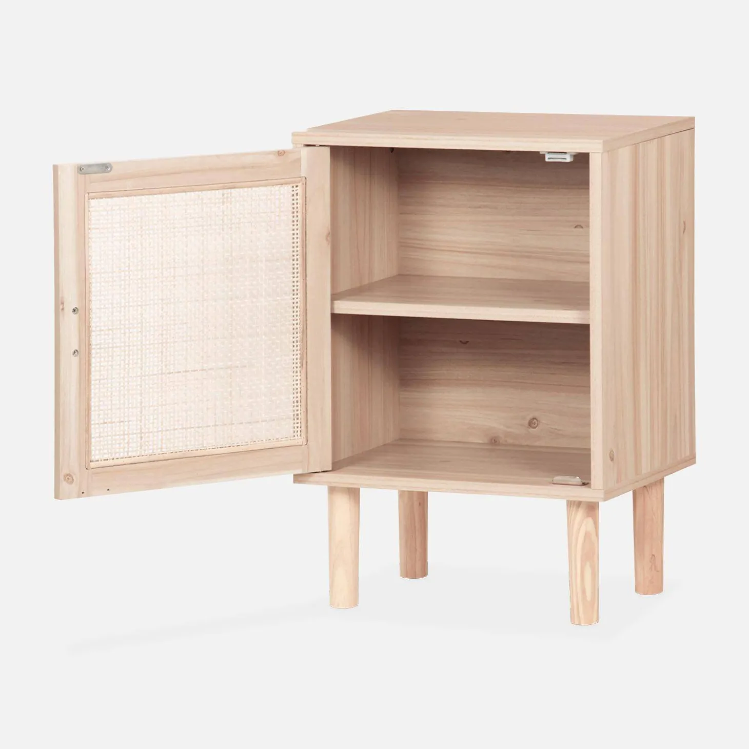 Pair of woven rattan bedside tables