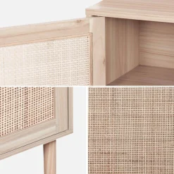 Pair of woven rattan bedside tables