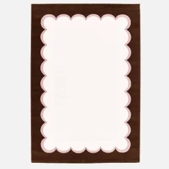 Pink and brown indoor rug