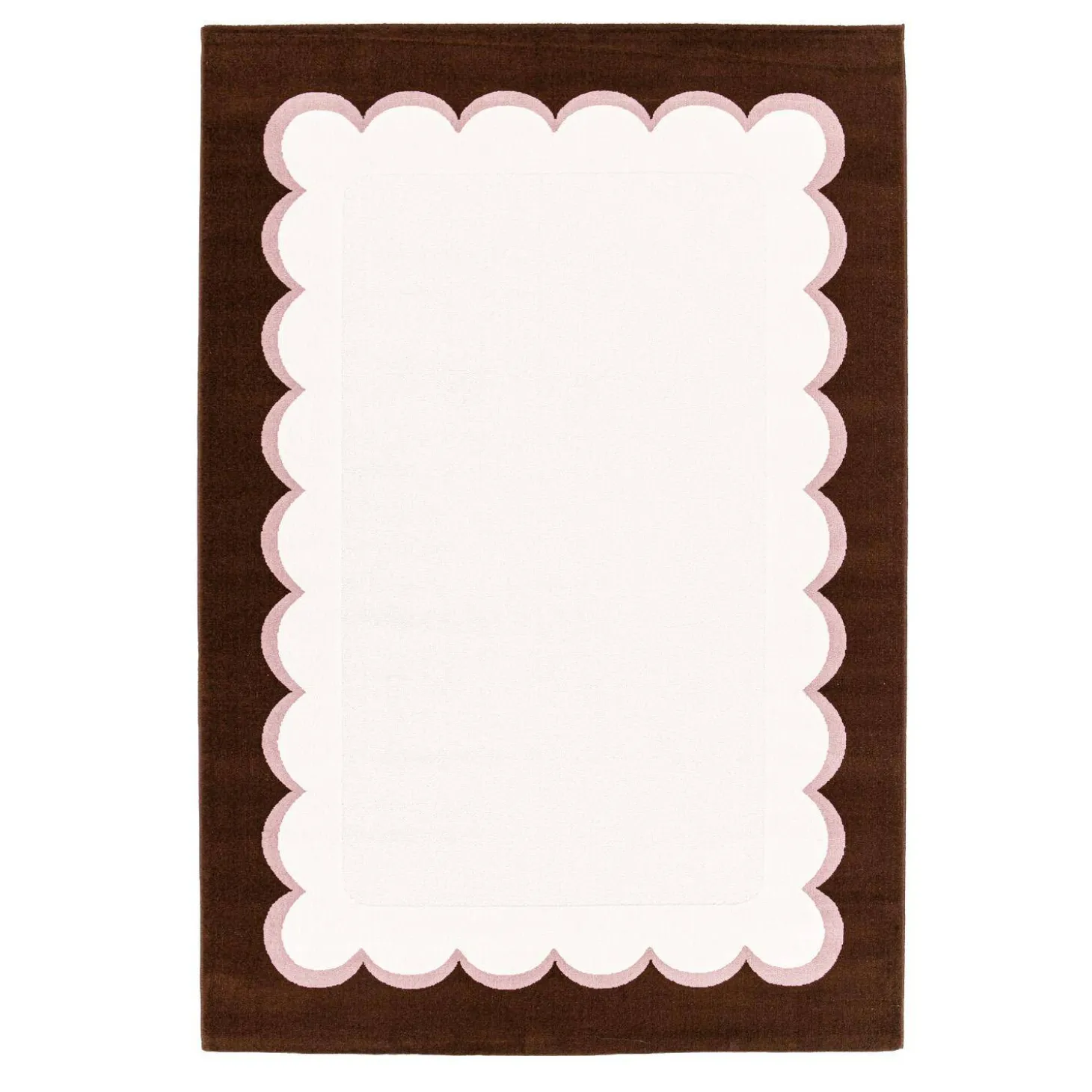 Pink and brown indoor rug