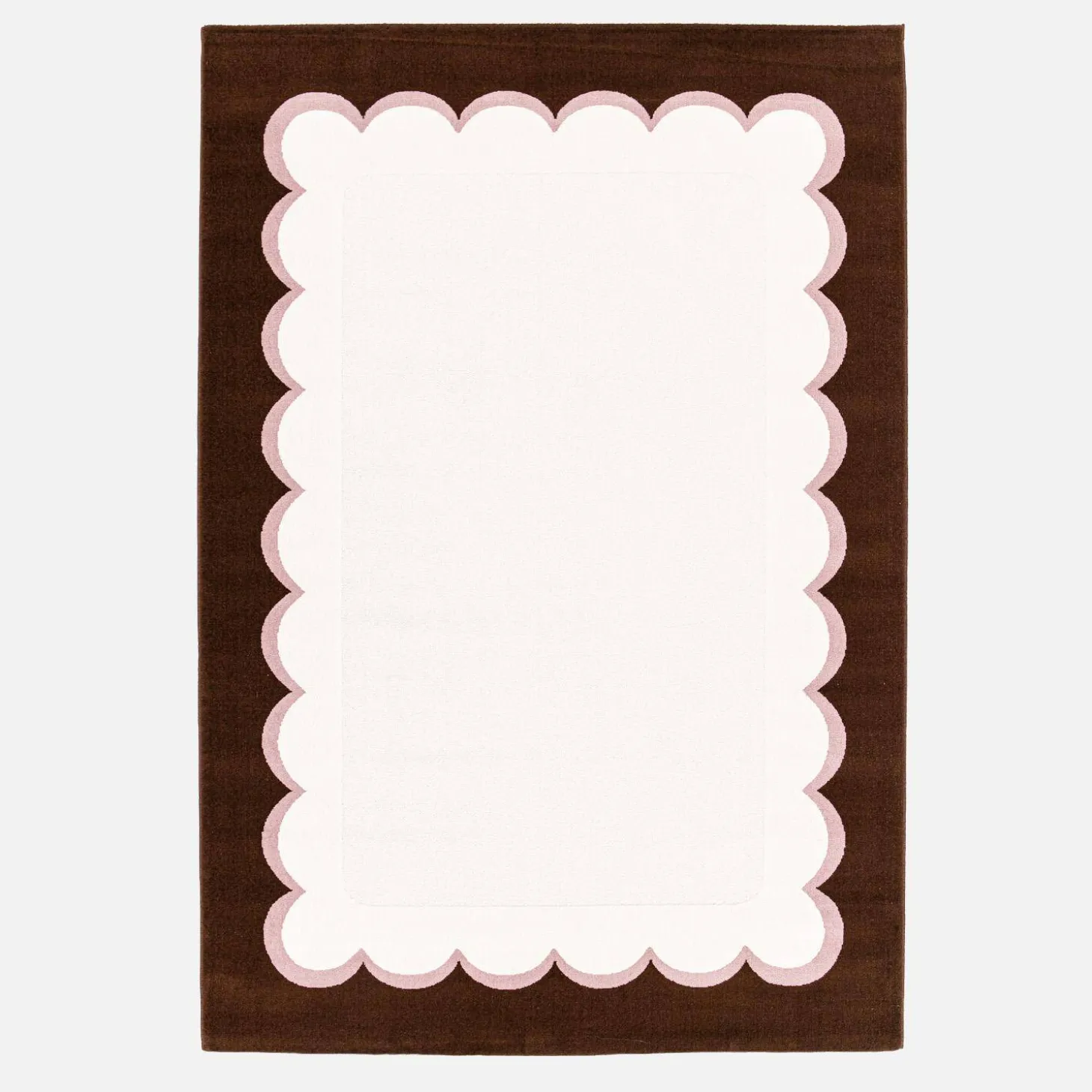 Pink and brown indoor rug
