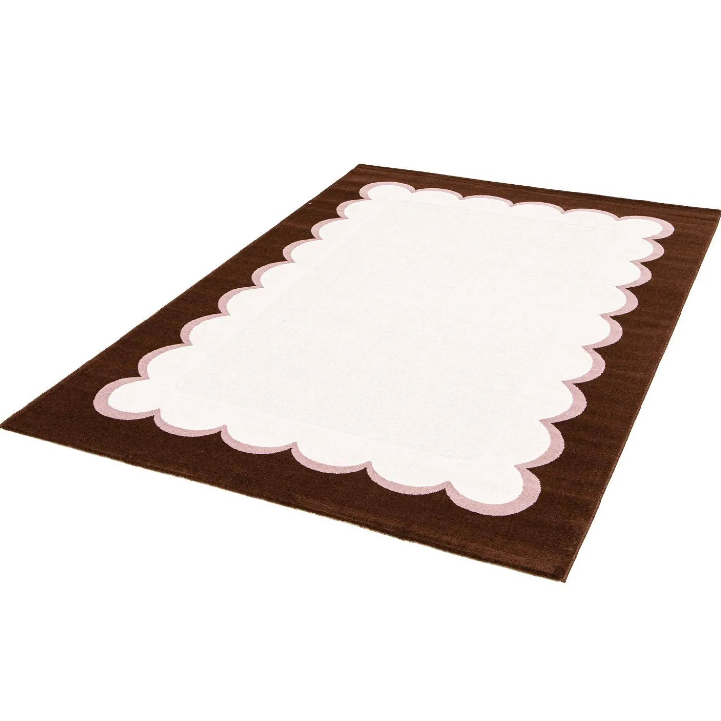 Pink and brown indoor rug