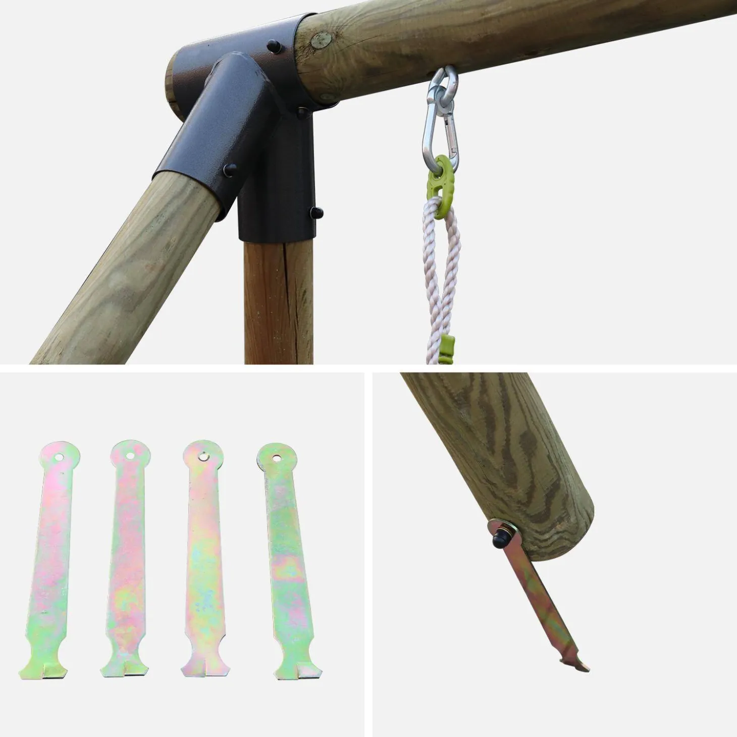 Playground slide, face-to-face, 2 swings