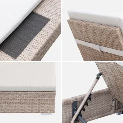 Polyester woven resin sun lounger, multi position