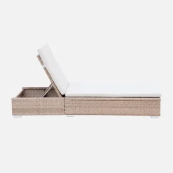 Polyester woven resin sun lounger, multi position