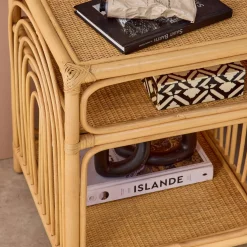 Rattan bedside table 1 shelf 1 niche