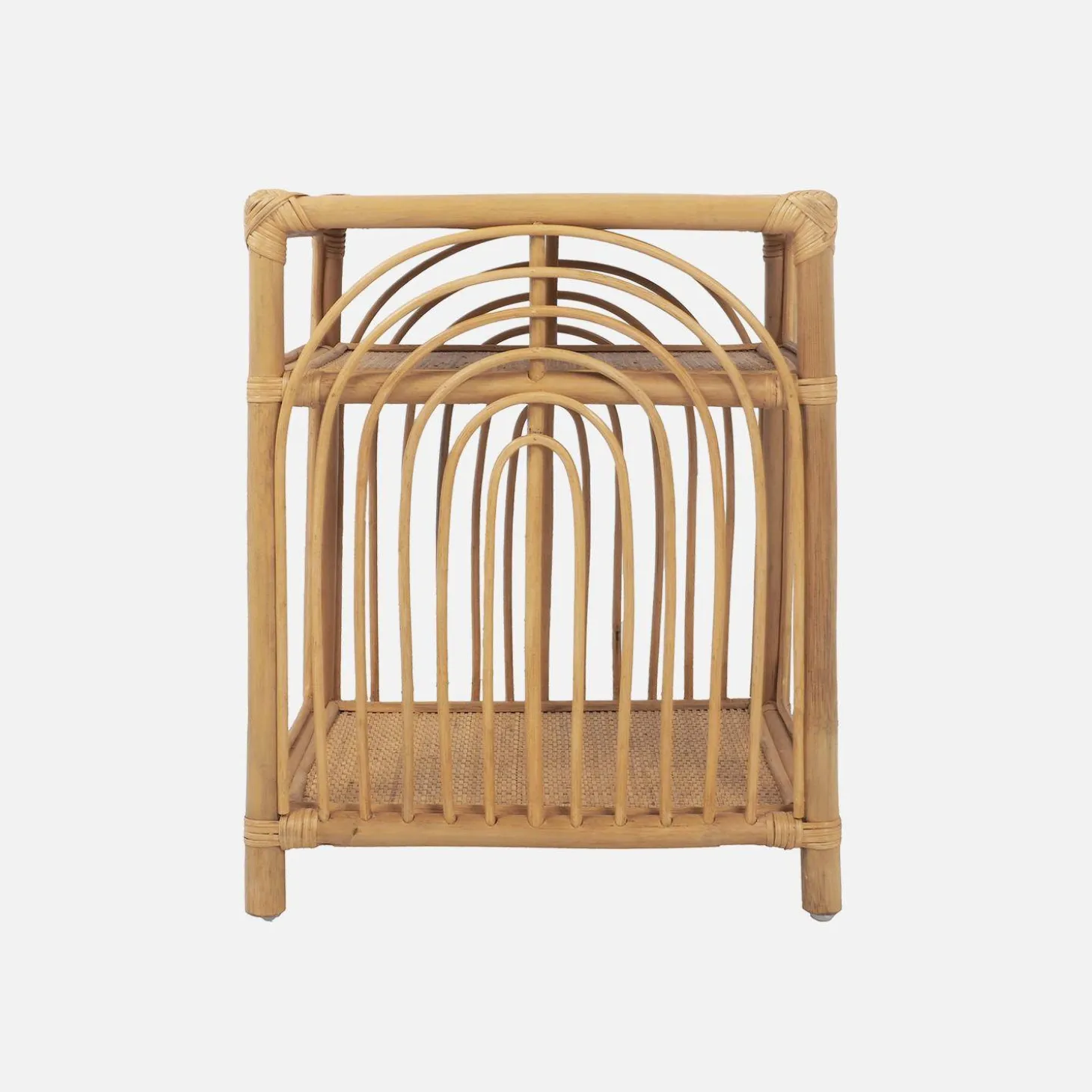 Rattan nightstand 1 shelf 1 compartment (set of 2)