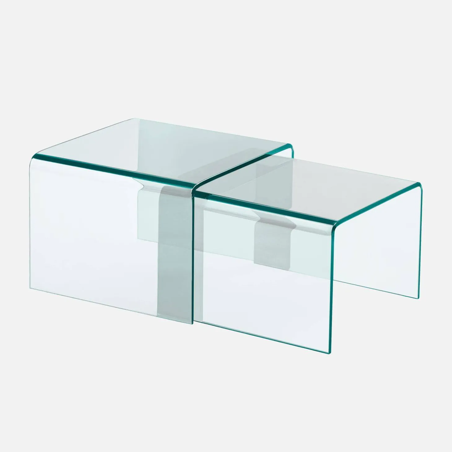 Rectangular and square nesting tables tempered glass