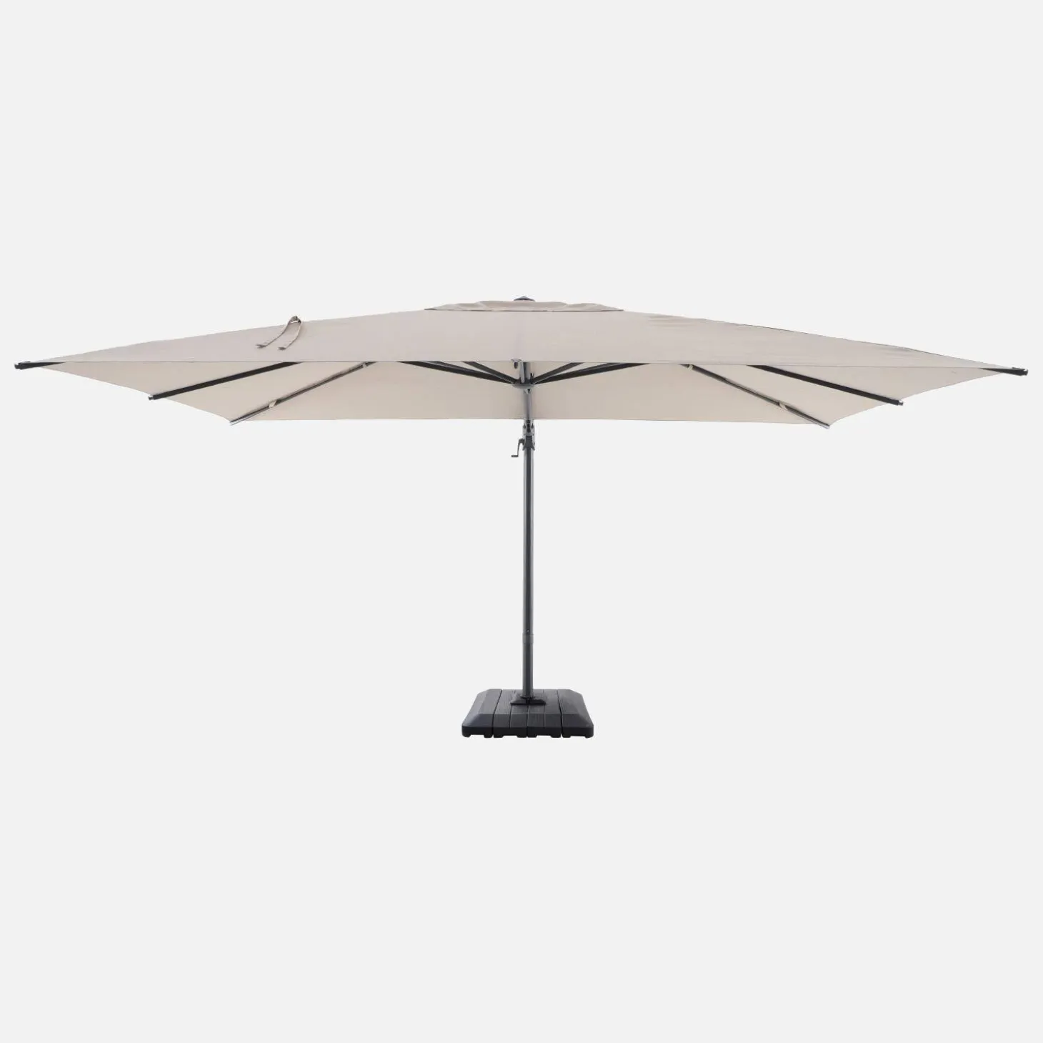Rectangular cantilever parasol 3x4m + cover and ballast slabs 98x98cm