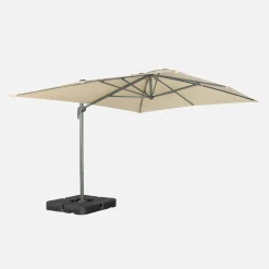Rectangular cantilever parasol 3x4m +  weight slabs 50x50cm