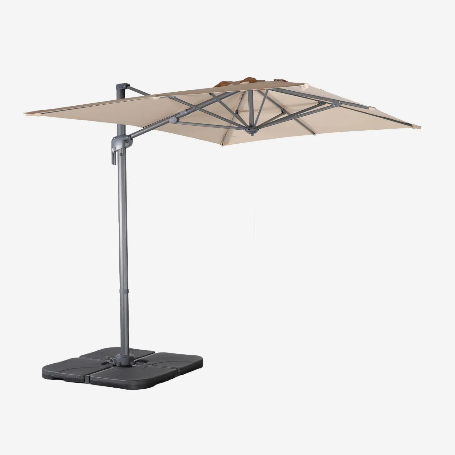 Rectangular cantilever parasol 2x3m + 4 ballast slabs 50x50cm