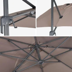Rectangular cantilever parasol 2x3m + 4 ballast slabs 50x50cm