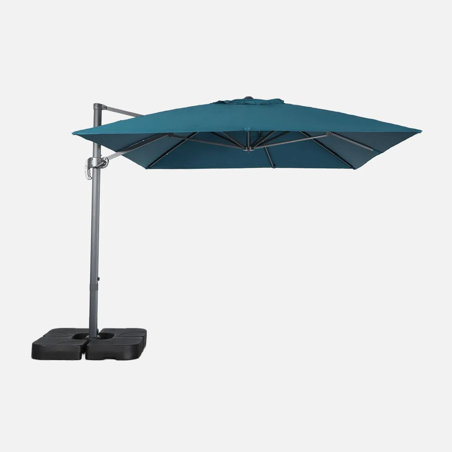 Rectangular cantilever parasol 3x4m + 50x50cm ballast slabs