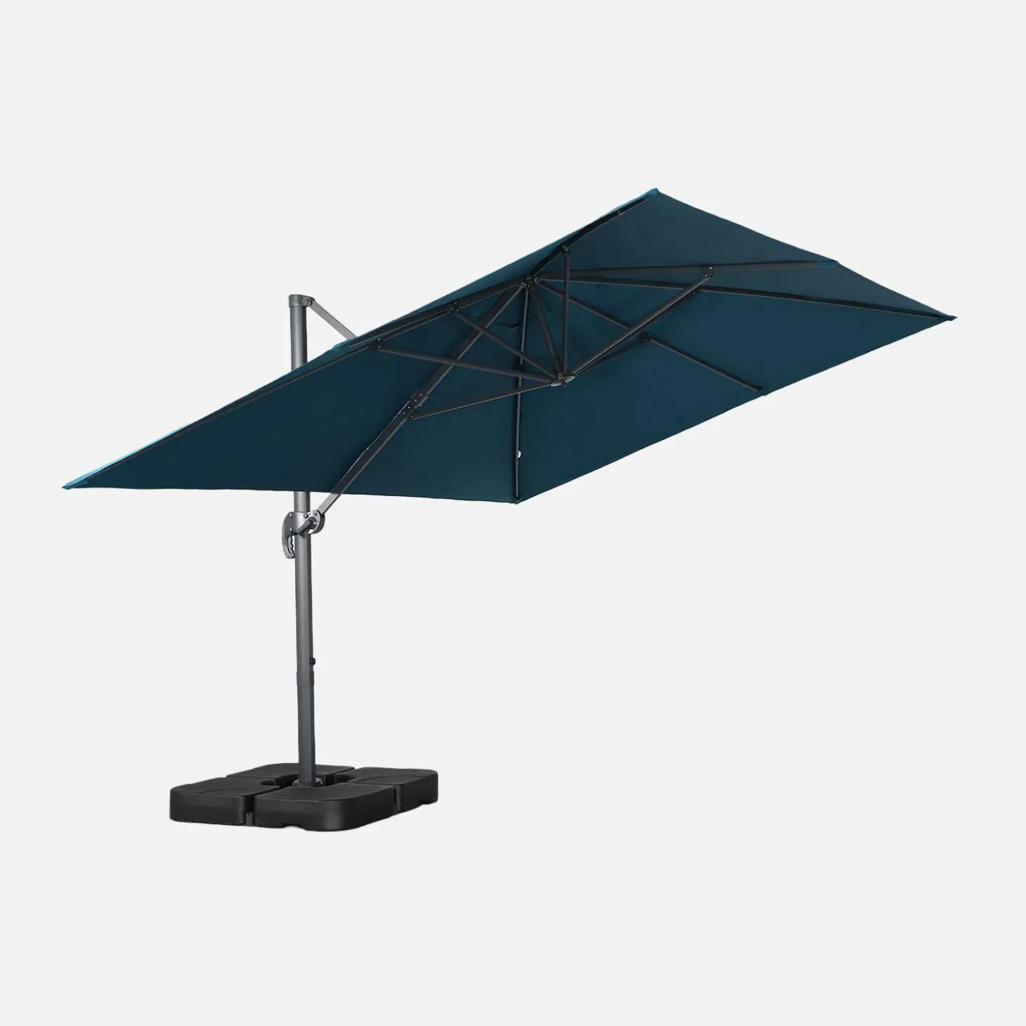 Rectangular cantilever parasol 3x4m + 50x50cm ballast slabs