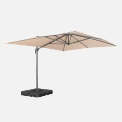 Rectangular cantilever parasol 3x4m + weight slabs 50x50cm